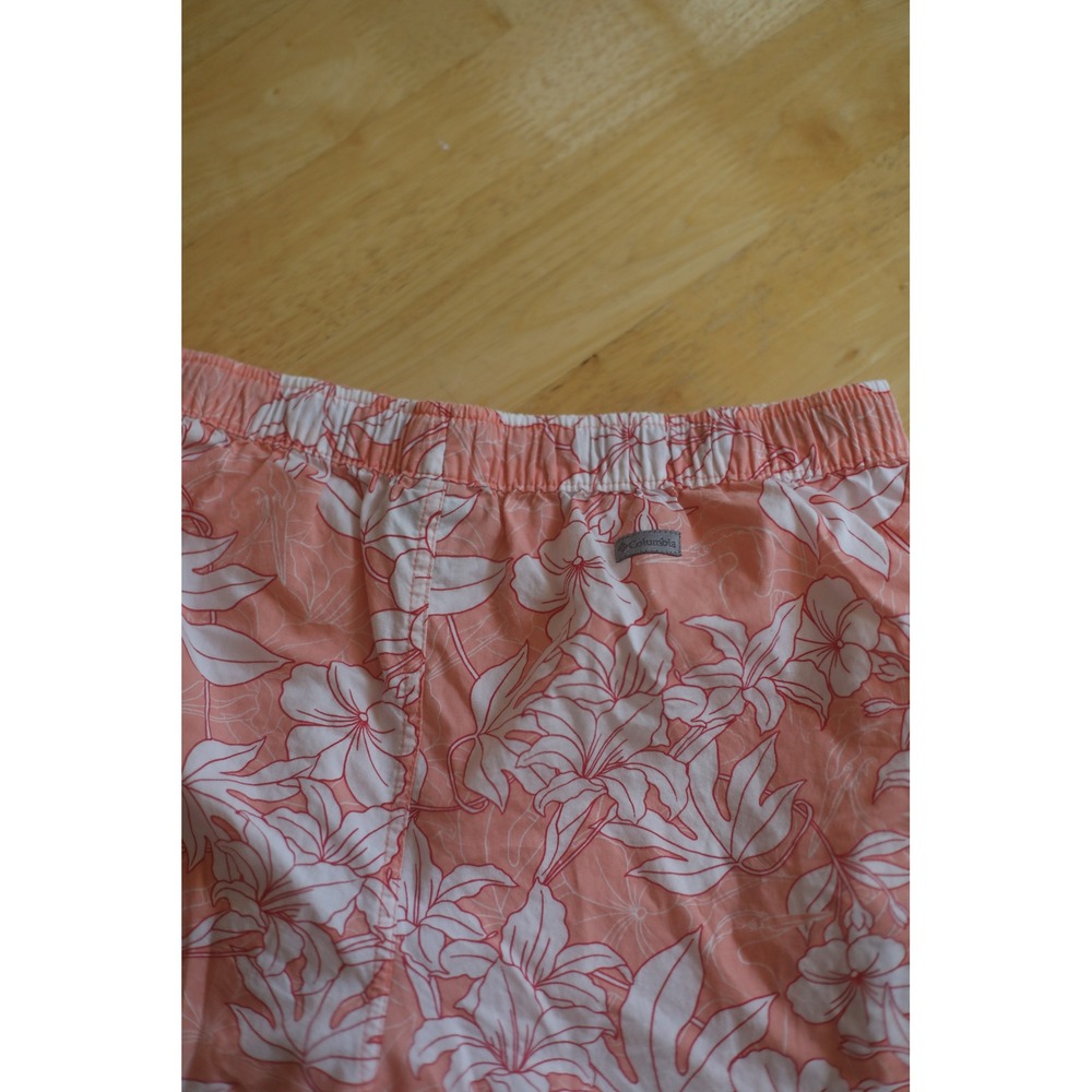 Columbia Womens Floral Board Shorts Coral Pink Hibiscus Swim Shorts Size M - Picture 5 of 6